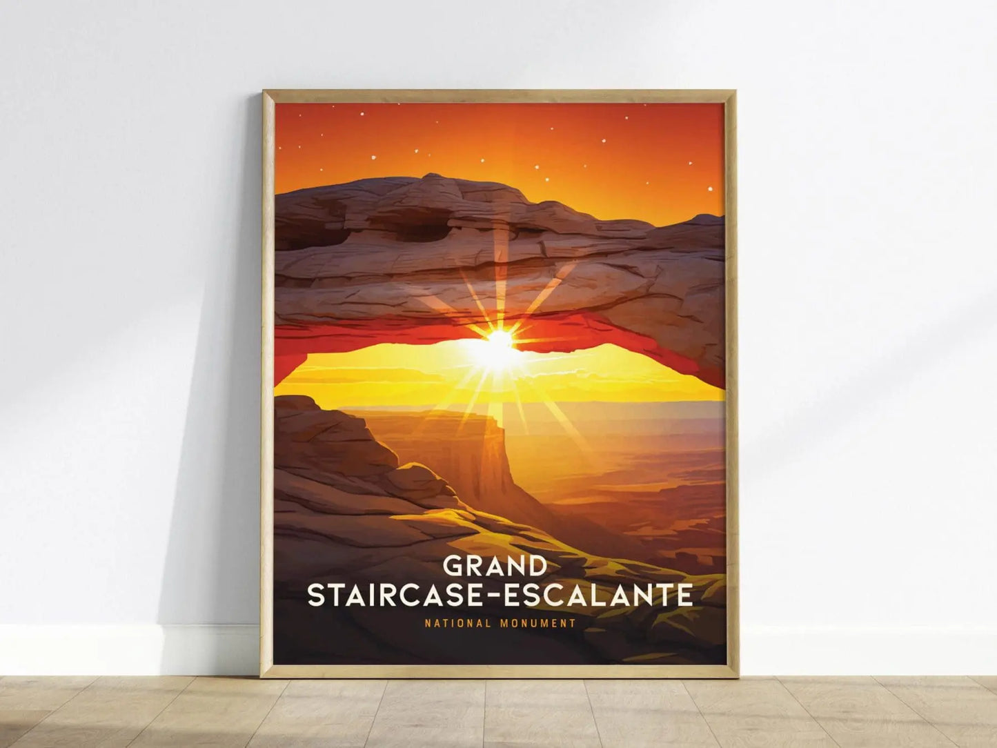 Grand Staircase–Escalante National Monument, Utah Poster – Stunning Sunset Arch at Dusk, Available Framed/Unframed, Gift for Conservationist