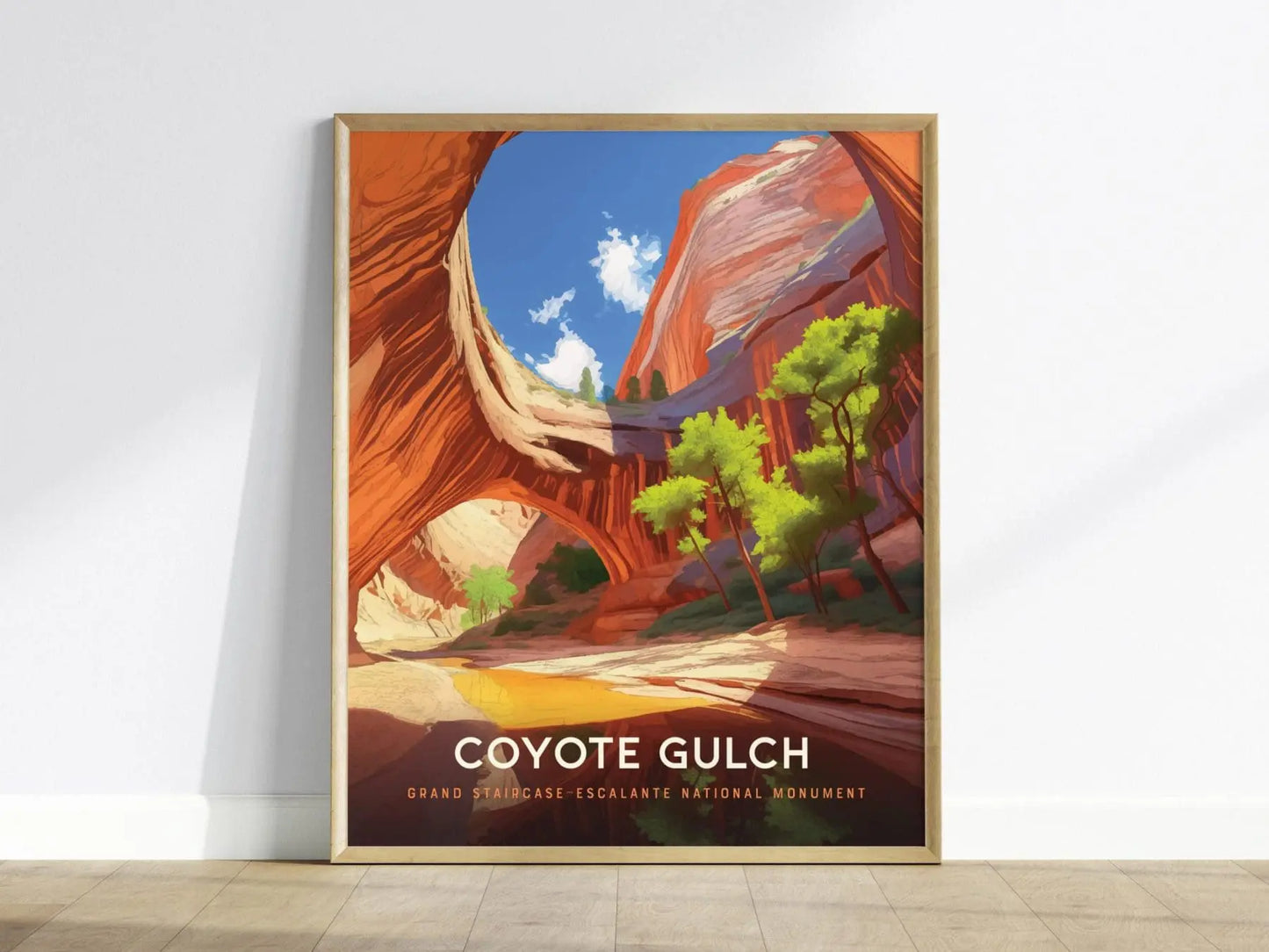 Coyote Gulch, Grand Staircase–Escalante National Monument Poster – Scenic Canyon Views, Available Framed/Unframed, National Monument Gift