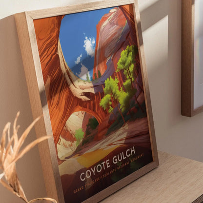 Coyote Gulch, Grand Staircase–Escalante National Monument Poster – Scenic Canyon Views, Available Framed/Unframed, National Monument Gift