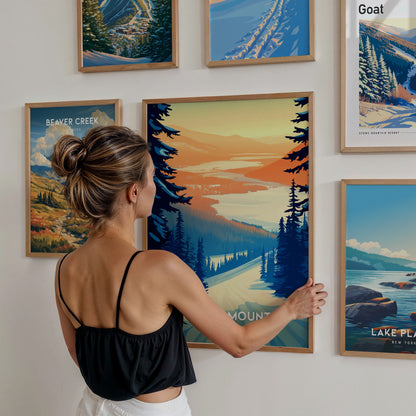 Ski Run Collection | Gallery Wall Set of 6 | Framed Wall Decor | Wall Art Bundle — styled in a modern interior