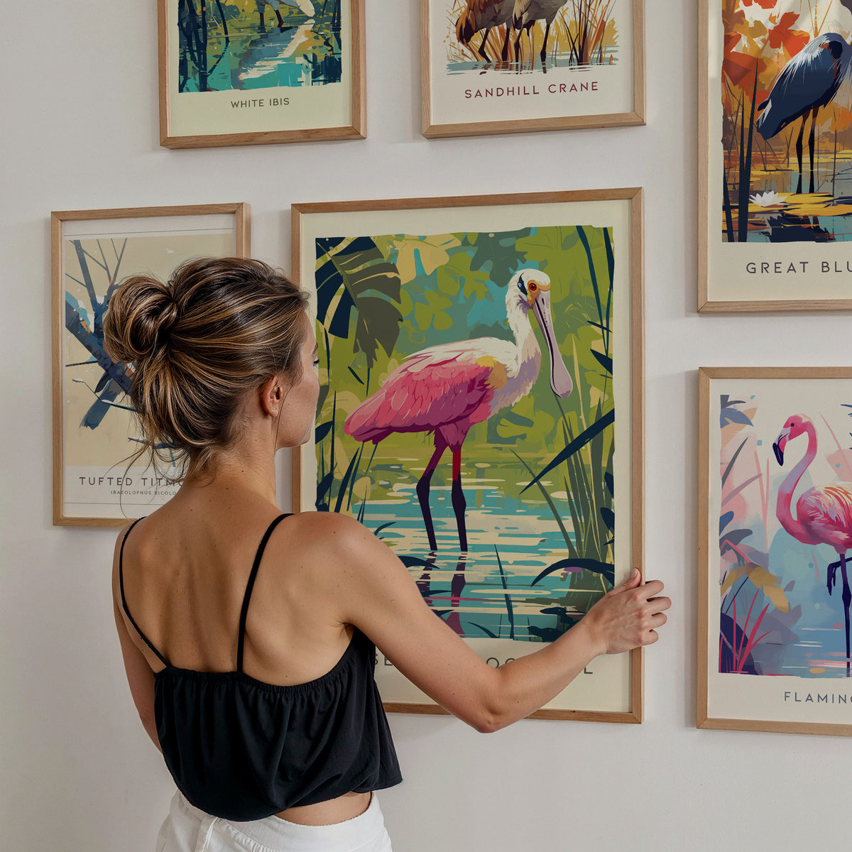 Bird Art Audubon Gallery Wall | Pick 6 Prints | Framed or Unframed — styled in a modern interior