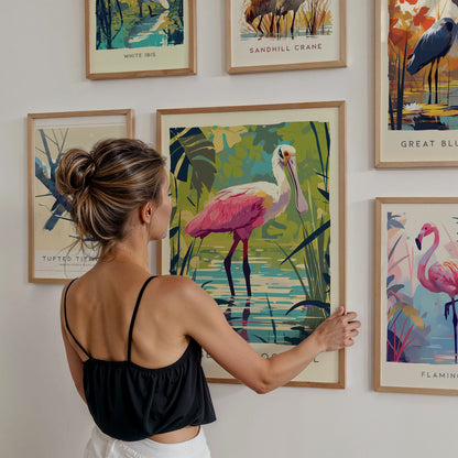 Bird Art Audubon Gallery Wall | Pick 6 Prints | Framed or Unframed — styled in a modern interior