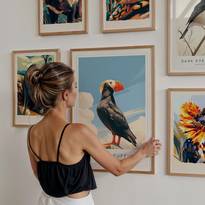 Wildlife Collection Gallery Wall | Set of 8 Framed Art Set | Curated Gallery Wall — styled in a modern interior