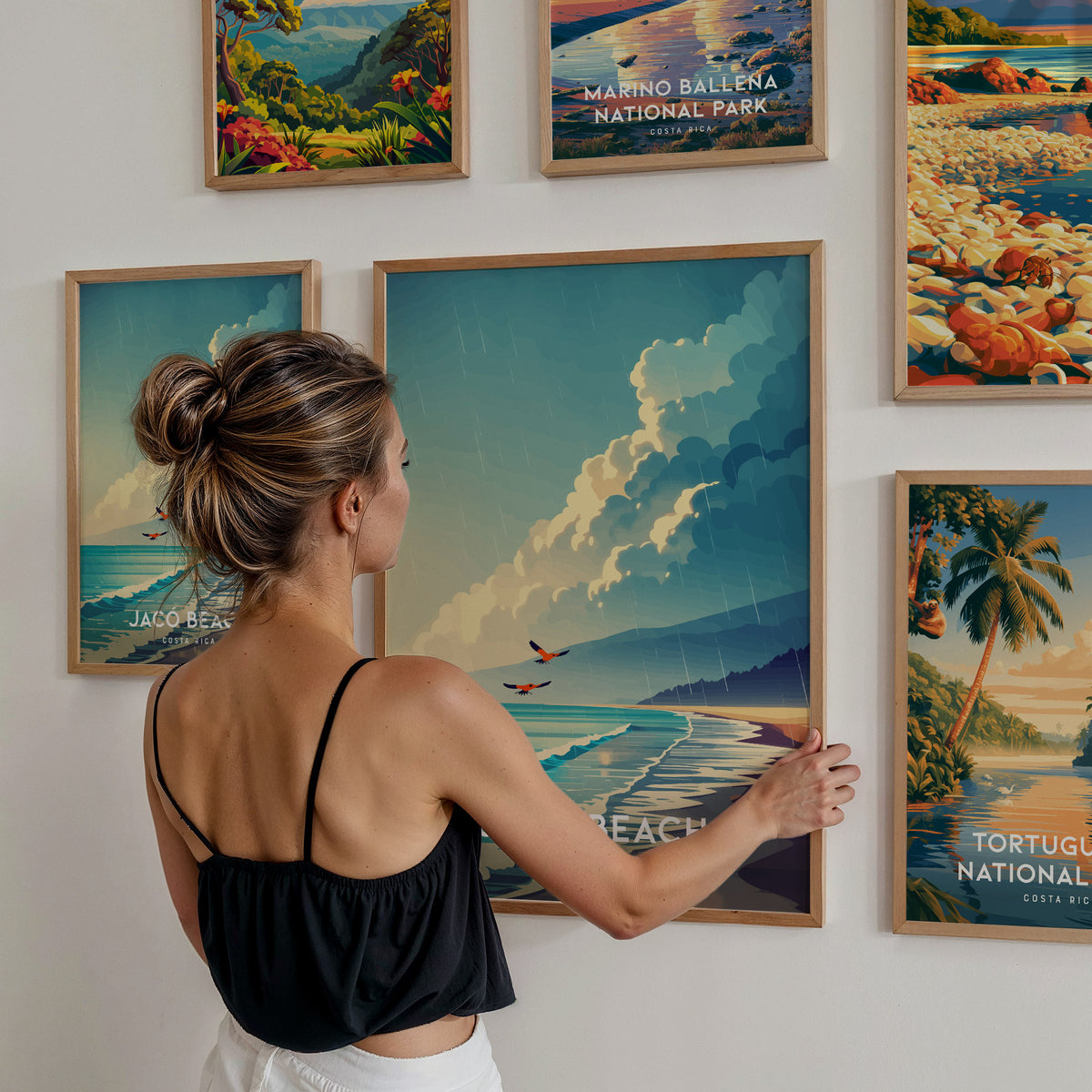 Costa Rica Travel Gallery Wall | Set of 5 | Travel Art Prints | Office Wall Art — styled in a modern interior
