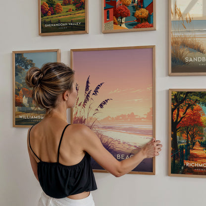 Virginia Gallery Wall | Richmond, Abingdon & Shenandoah Valley | Set of 5 Framed Prints — styled in a modern interior