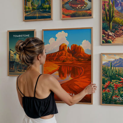 Arizona Travel Gallery Wall | Set of 8 | Travel Art Prints | Large Wall Set — styled in a modern interior