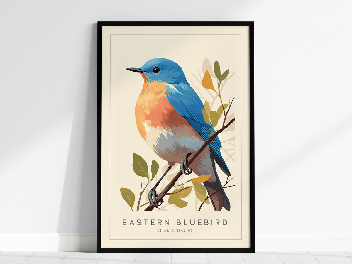 Backyard Songbirds Gallery Wall | Eastern Bluebird & Cardinal | Set of 3 Framed Bird Prints