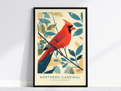 Backyard Songbirds Gallery Wall | Cardinal & Tufted Titmouse | Set of 4 Framed Bird Prints