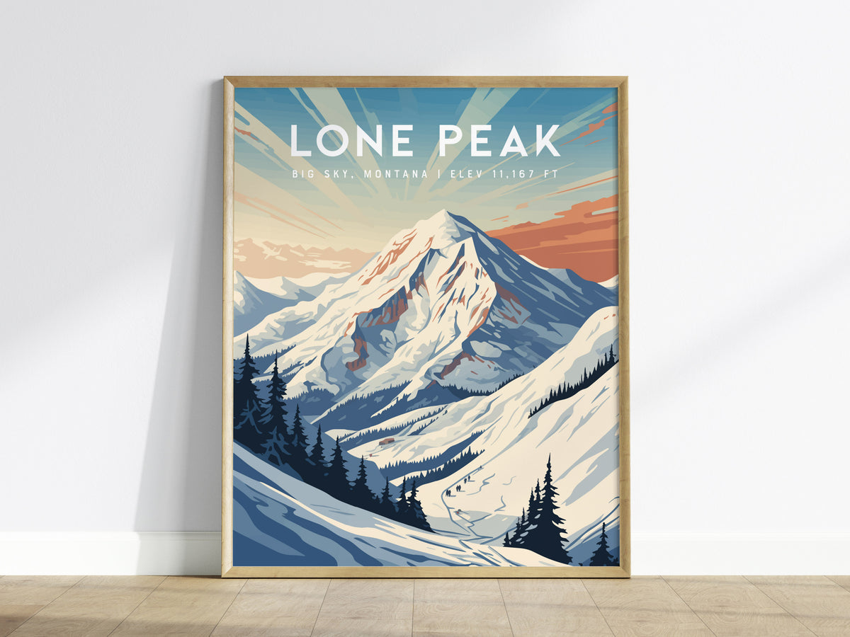 Montana Gallery Wall | Bozeman & Lone Peak | Set of 6 Matching Framed Prints