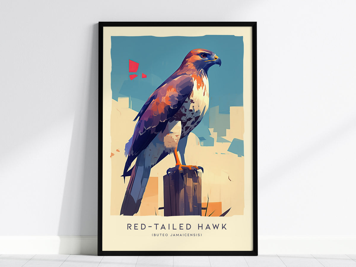 Birds of Prey - Raptors Gallery Wall | Red tailed Hawk | Set of 6 Framed Bird Prints
