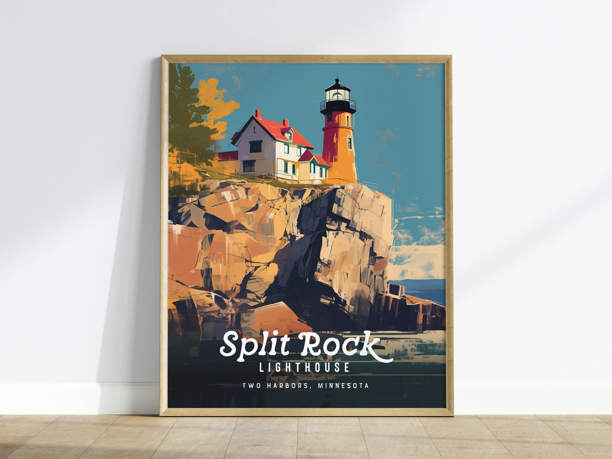 Lighthouses Gallery Wall | Set of 4 | Lighthouse Art | Living Room Decor