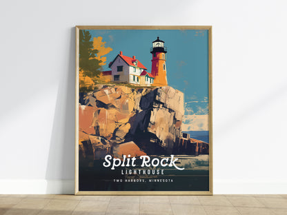 Lighthouses Gallery Wall | Set of 4 | Lighthouse Art | Living Room Decor
