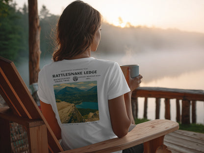 Rattlesnake Ledge Hiking T-Shirt | Hiker Gift | North Bend Trail Tee — design printed on the back of the t-shirt