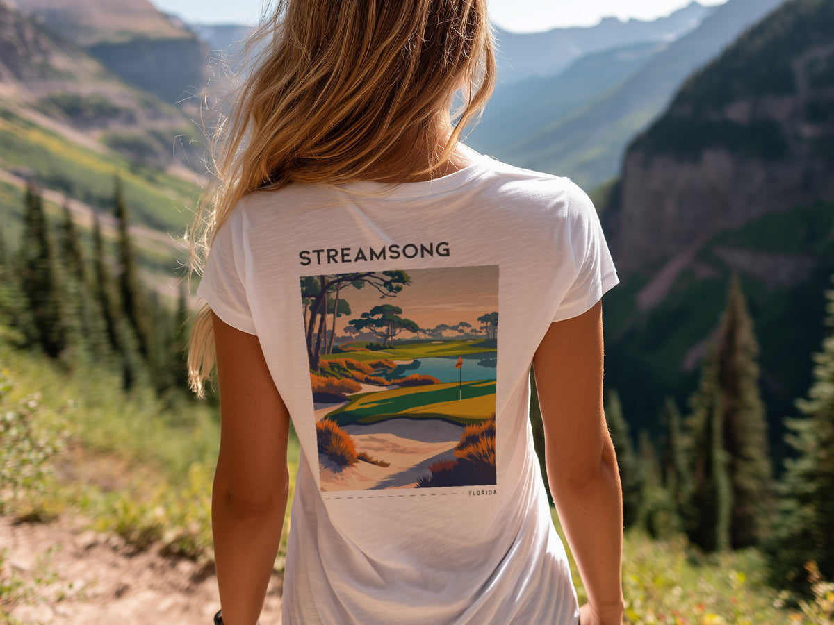 Streamsong Golf T-Shirt | Florida's Wild Links Tee — design printed on the back of the t-shirt