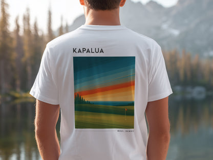 Kapalua Plantation Course Golf T-Shirt | Maui Fairways in Paradise — design printed on the back of the t-shirt