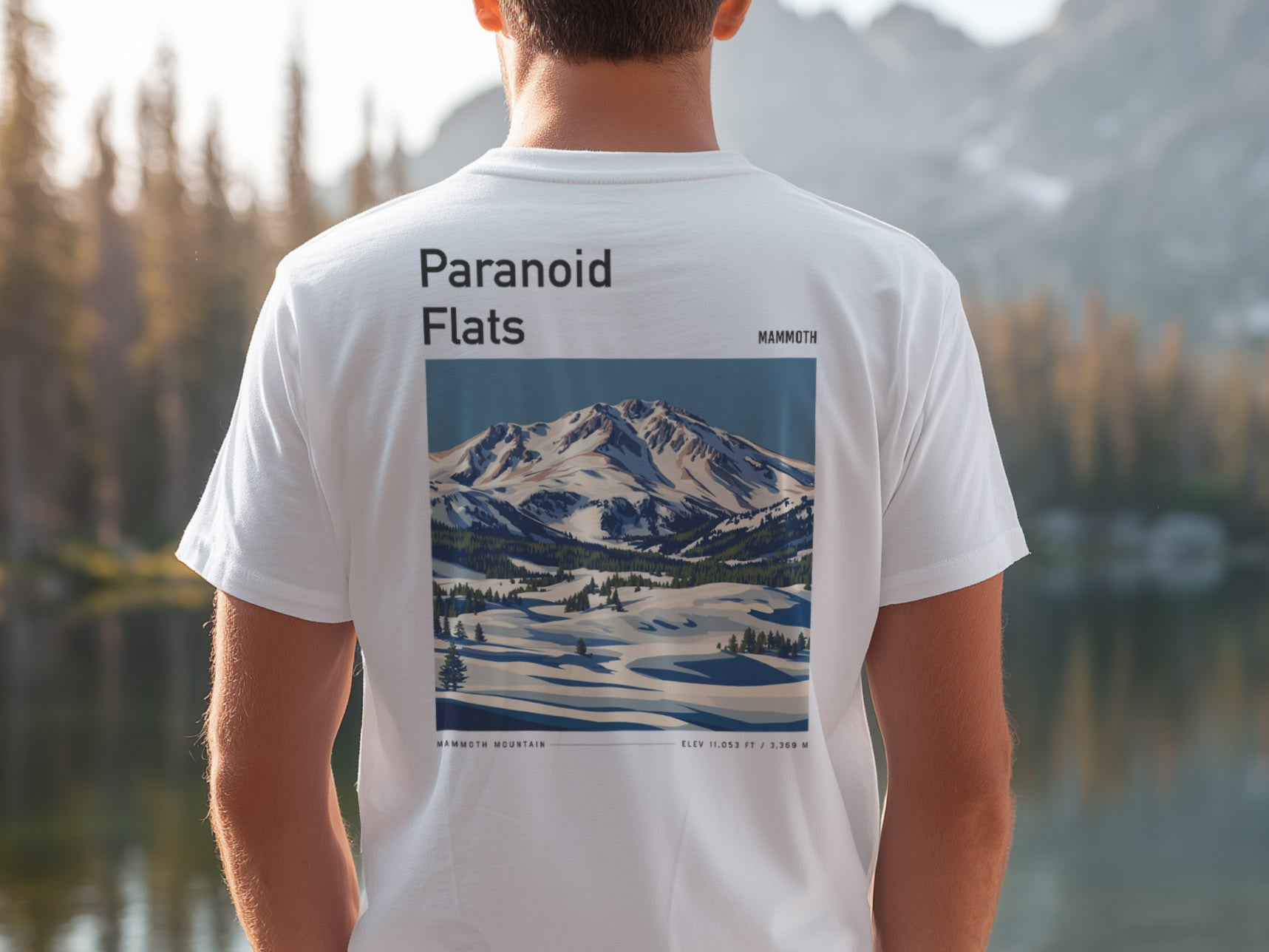 Paranoid Flats Ski T-Shirt | Mammoth Mountain Art Tee | Swell Scenes