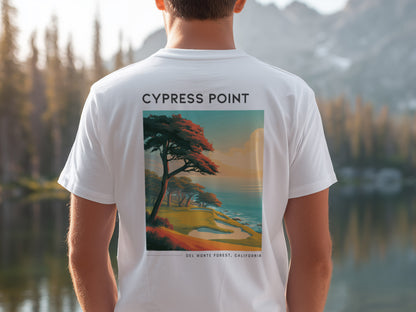 Cypress Point Golf T-Shirt | Monterey Peninsula Legend Tee — design printed on the back of the t-shirt