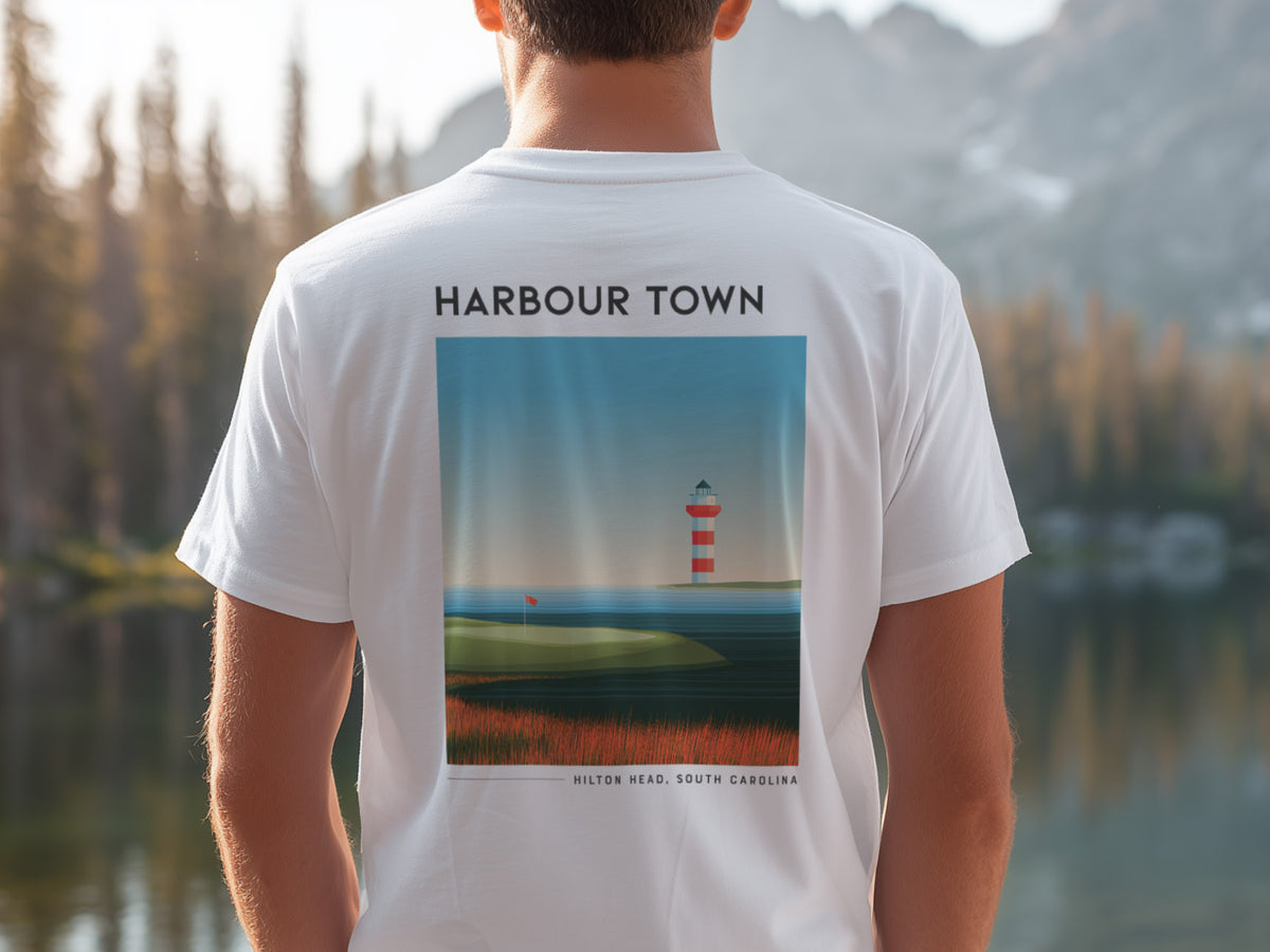 Harbour Town Golf T-Shirt | Low Country Links Classic Tee — design printed on the back of the t-shirt