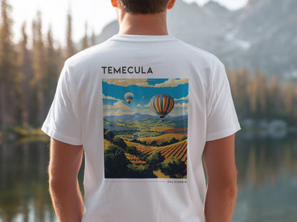 Temecula Travel T-Shirt | Wine Country California Adventure Tee — design printed on the back of the t-shirt