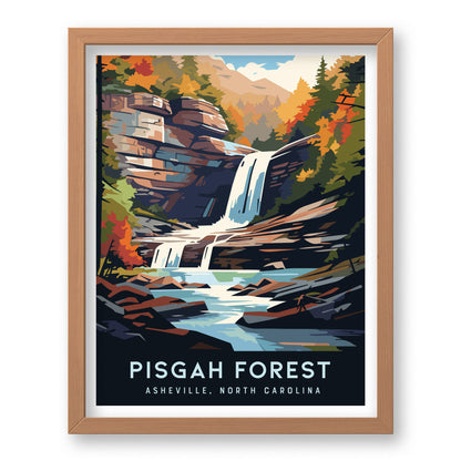 Pisgah Forest Poster | Asheville NC Waterfall Art | Blue Ridge Mountains