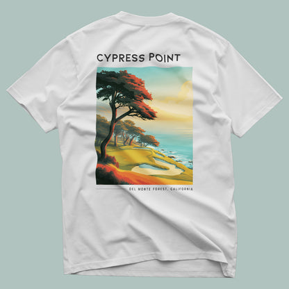 Cypress Point Golf T-Shirt | Monterey Peninsula Legend Tee — design printed on the back of the t-shirt