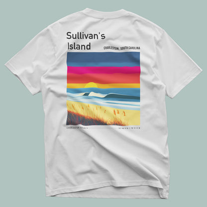 Sullivan's Island Surf T-Shirt | Lowcountry Wave Art Tee — design printed on the back of the t-shirt