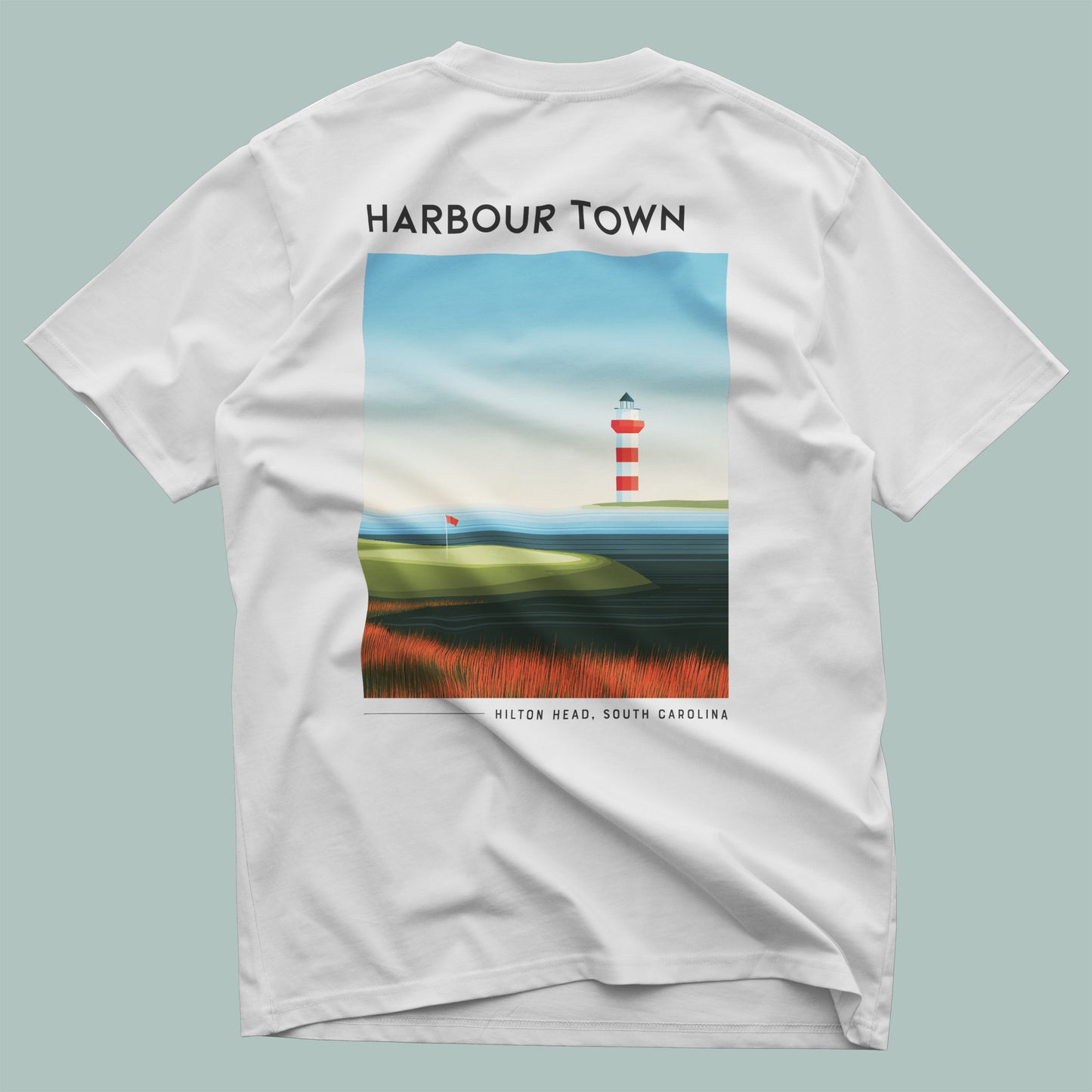 Harbour Town Golf T-Shirt | Low Country Links Classic Tee — design printed on the back of the t-shirt