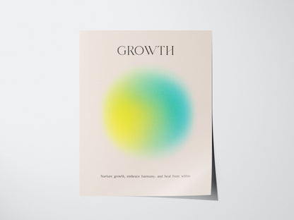 Growth Aura Poster | Minimalist Modern Wall Art | Inspire Growth, Harmony, and Healing