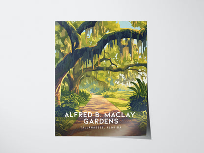 Tallahassee Florida Poster | Alfred B. Maclay Gardens Art Print | Perfect for Nature Lovers & Southern Decor