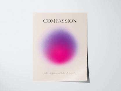 Compassion Aura Poster | Minimalist Modern Wall Art | Inspire with Purpose & Kindness