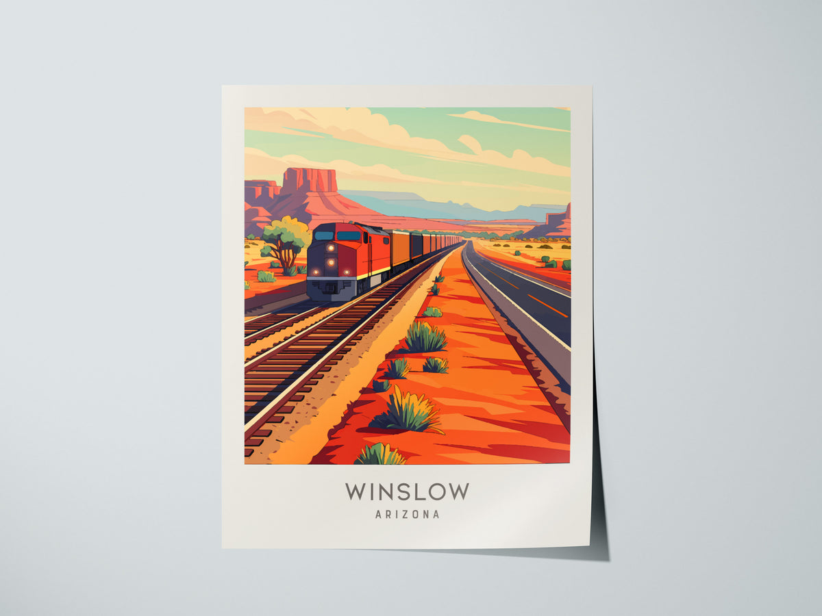 Winslow Matte Border Poster | Arizona Travel Wall Art — giclée print detail on matte paper