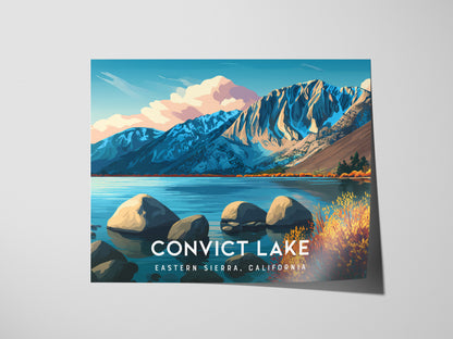Convict Lake Landscape, Eastern Sierra, California Poster | Framed or Unframed Alpine Art Print — giclée print detail on matt