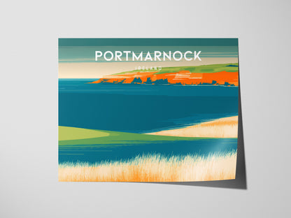 Portmarnock, Ireland Landscape Poster | Golf Course Print & Country Club Decor Wall Art — giclée print detail on matte paper