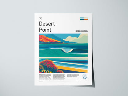 Desert Point, Lombok, Indonesia Poster | Surf Wall Art & Wave Print Wall Art — giclée print detail on matte paper