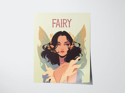 Fairy Fantasy Poster | Kids Room Mythical Wall Art | Framed or Unframed
