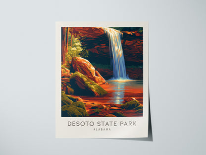 DeSoto State Park Matte Border Poster | Alabama Destination Print Travel Wall Art — giclée print detail on matte paper