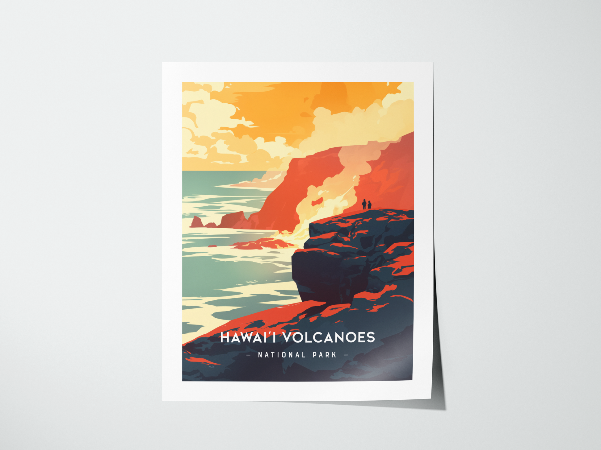 Hawaii Volcanoes Minimalist Poster | National Park Modern Wall Art