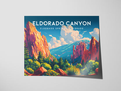 Eldorado Canyon Landscape Poster | Eldorado Springs, Colorado Travel Wall Art — giclée print detail on matte paper