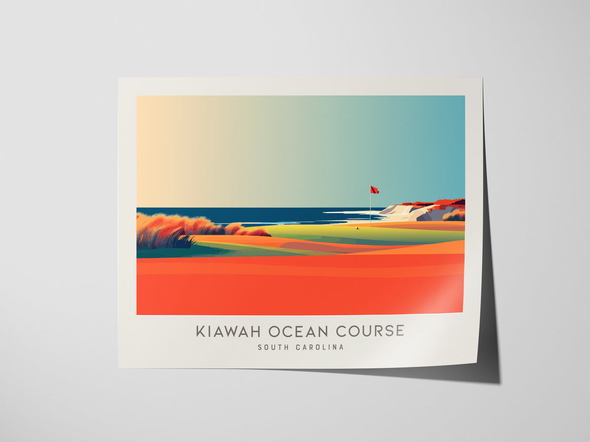 Kiawah Ocean Course Landscape Matte Border Poster | South Carolina Golf Course Print & Country Club Decor — giclée print deta