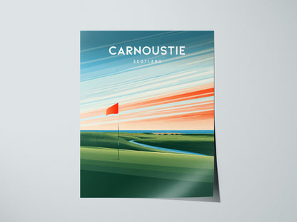 Carnoustie, Scotland Poster | Country Club Decor Golfer Gift Wall Art — giclée print detail on matte paper