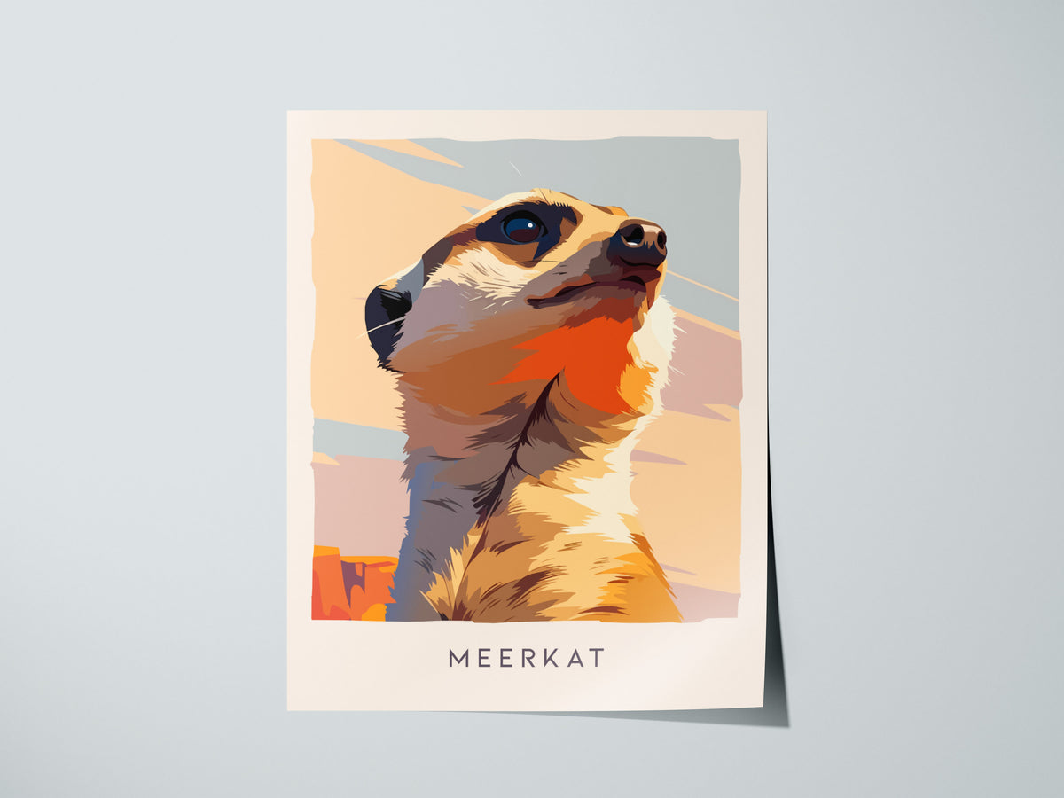 Meerkat, Suricata suricatta Poster | Bold Safari Wildlife Wall Art — giclée print detail on matte paper