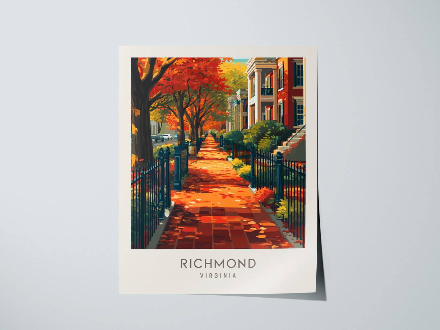 Richmond Matte Border Poster | Virginia Destination Print Travel Wall Art — giclée print detail on matte paper