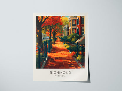 Richmond Matte Border Poster | Virginia Destination Print Travel Wall Art — giclée print detail on matte paper