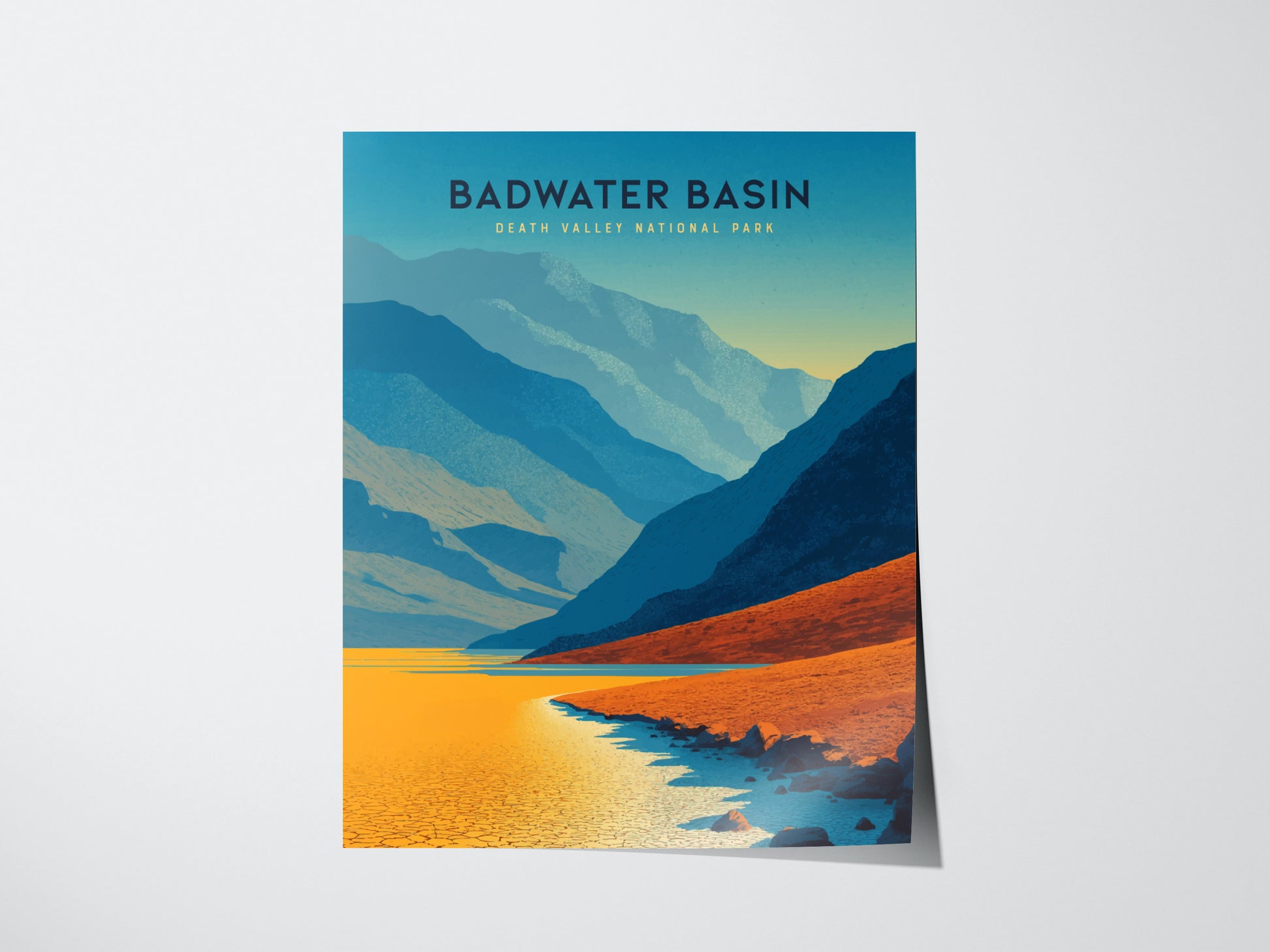 Badwater Basin Death Valley Poster | California National Park Print Wall Art | Framed or Unframed