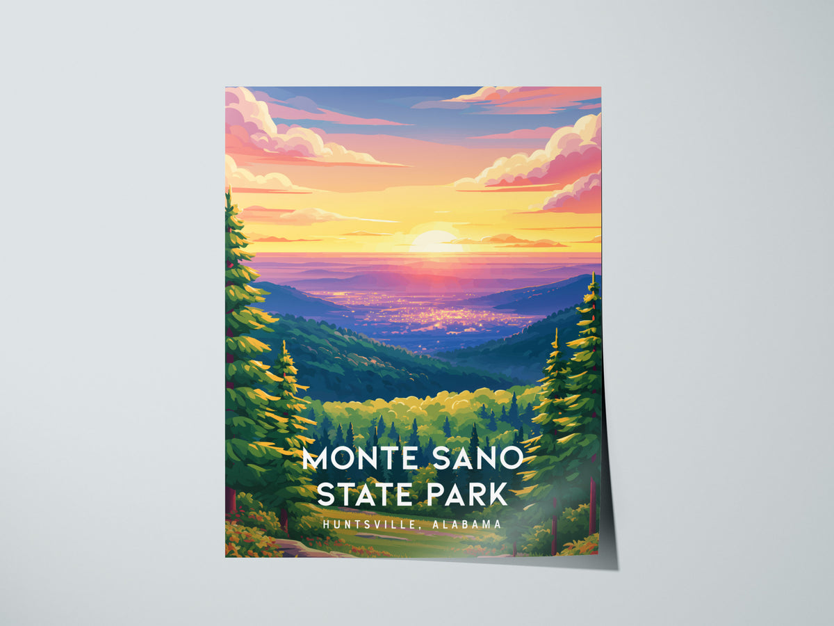 Monte Sano State Park, Huntsville, Alabama Poster | Mountain Forest Trail Destination Print Wall Art — giclée print detail on
