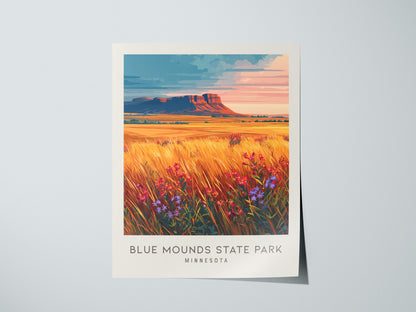 Blue Mounds State Park Matte Border Poster | Minnesota Destination Print & Vacation Wall Art — giclée print detail on matte p