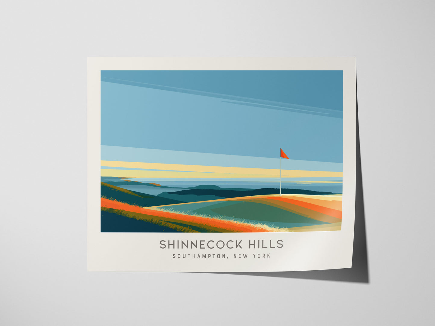 Shinnecock Hills Landscape Matte Border Poster | Southampton, New York Golf Course Print & Framed or Unframed Golfer Gift — g