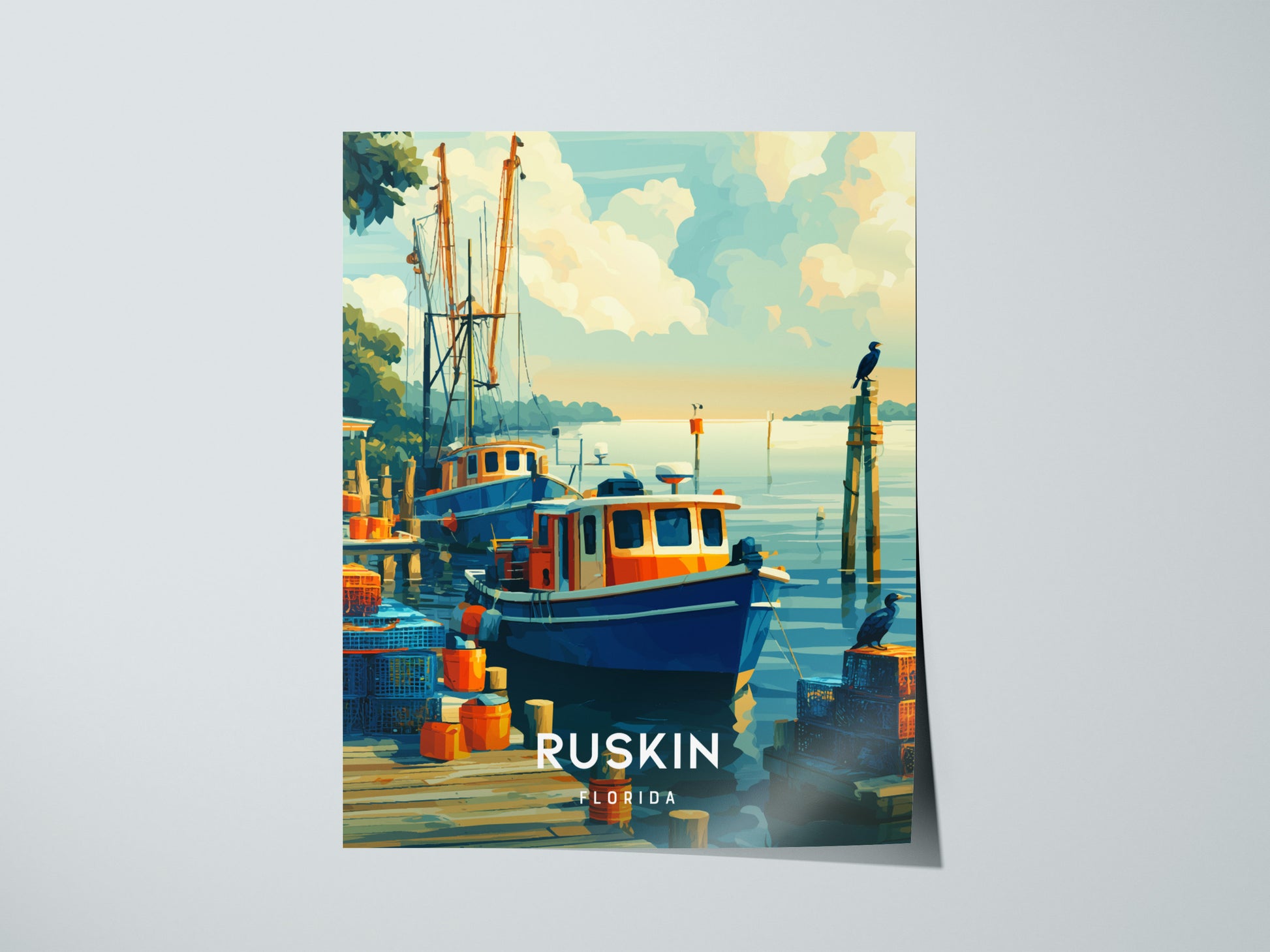 Ruskin, Florida Poster | Waterfront Sunsets & Mangrove Charm Wall Art — giclée print detail on matte paper