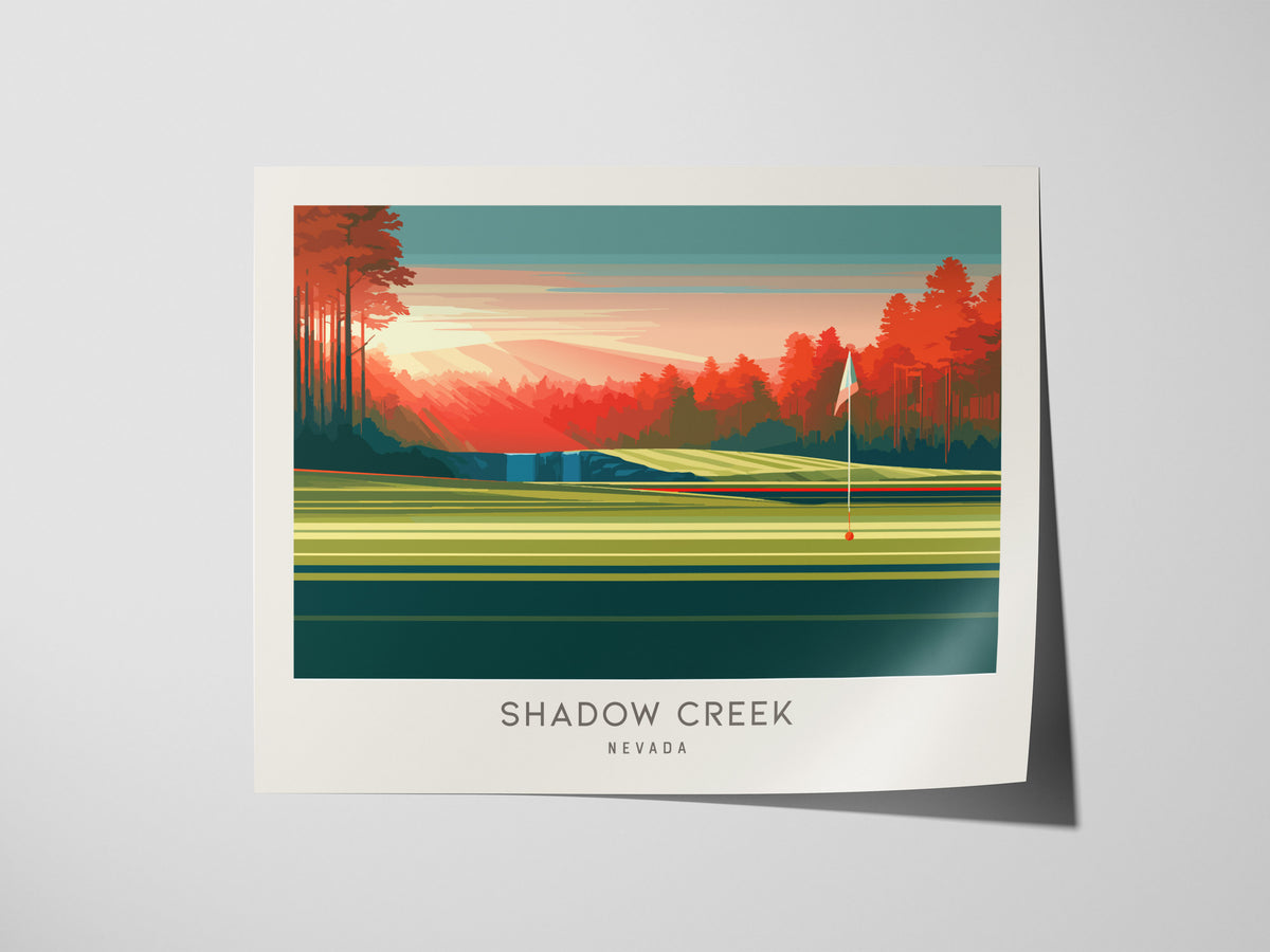 Shadow Creek Landscape Matte Border Poster | Nevada Framed or Unframed Golf Course Print — giclée print detail on matte paper