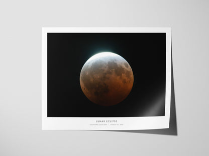 Lunar Eclipse Landscape Poster | NASA Astronomy Print Southern Louisiana Wall Art — giclée print detail on matte paper
